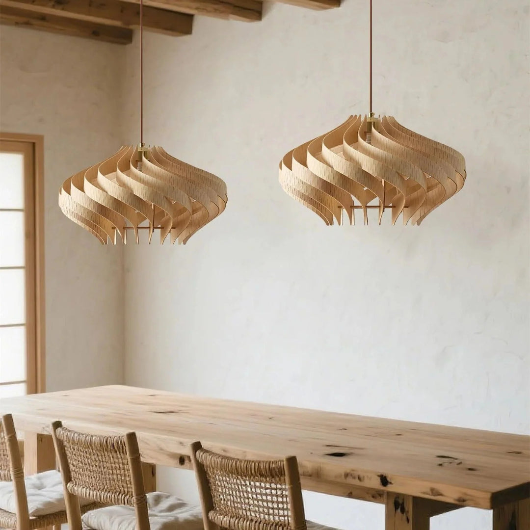 Japandi Wooden Pendant Light