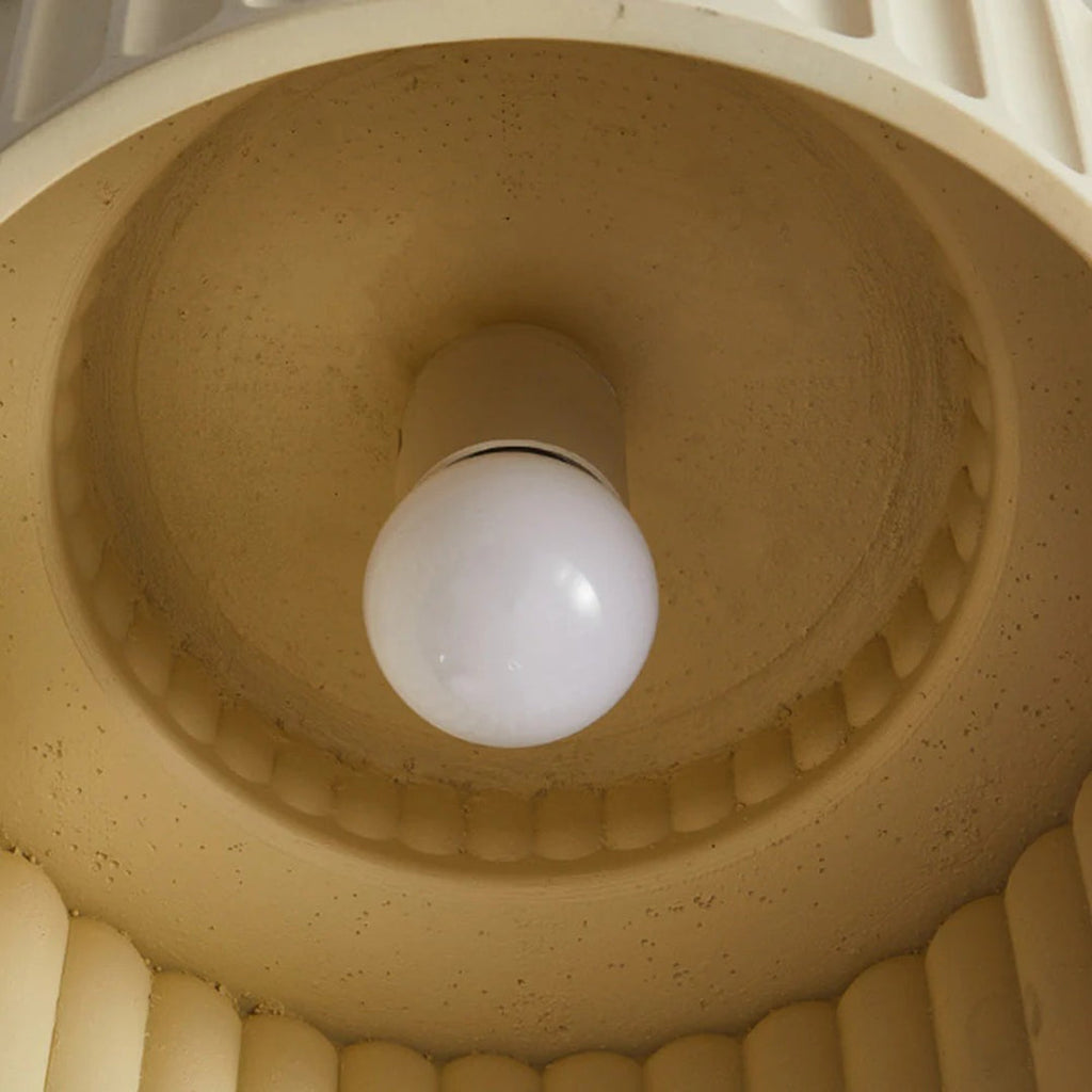 Minimalist Ribbed Ceramic Ceiling Light