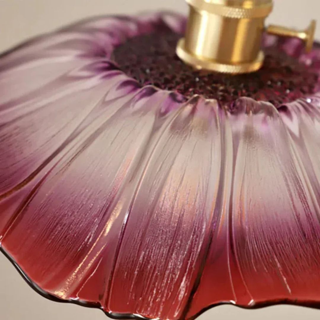 Flower Shaped Glass Pendant Lamp – Sculptural Romantic Warm Glow Design