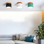 Nordic Wood Accent Ceiling Light Minimalist LED Flush Mount Lamp