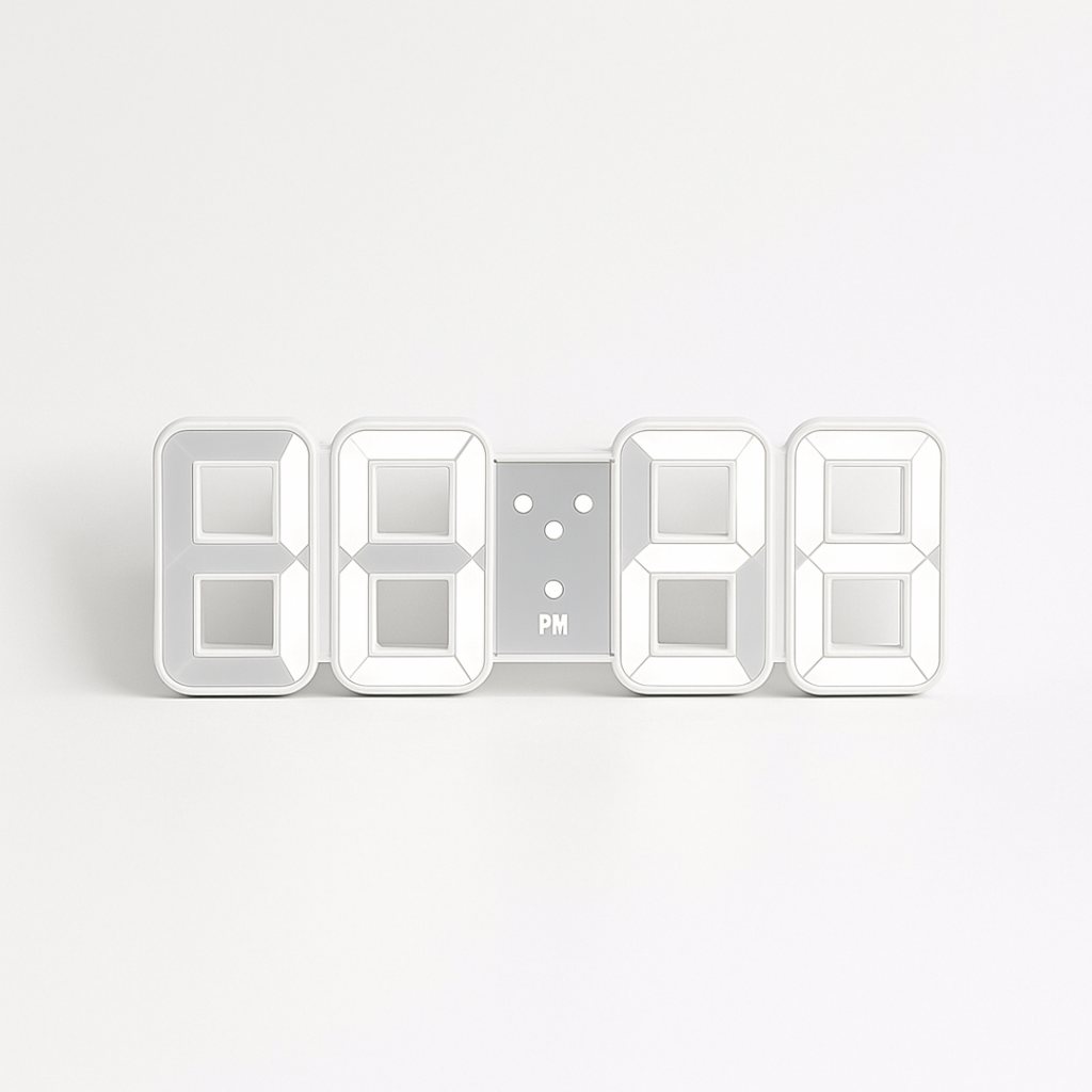 3D LED Digital Wall Clock Plastic | USB Powered 5V 1A | Wall Mounted Illuminated Display for Clear Visibility from Distance
