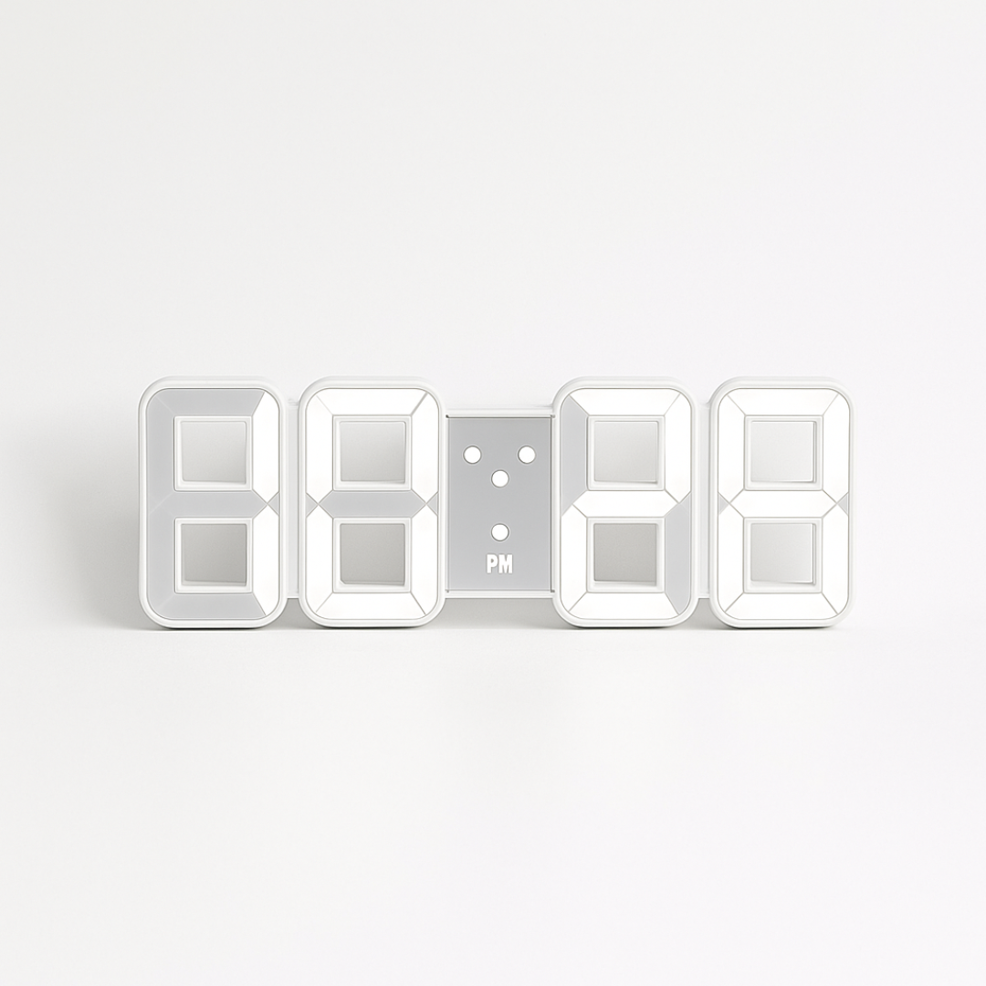 3D LED Digital Wall Clock Plastic | USB Powered 5V 1A | Wall Mounted Illuminated Display for Clear Visibility from Distance