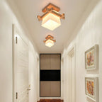 Japanese Wooden Square Ceiling Light