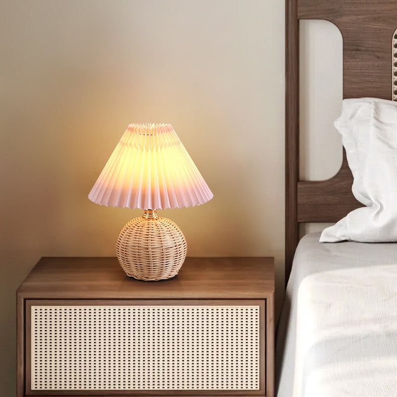 Nordic Rattan Table Lamp