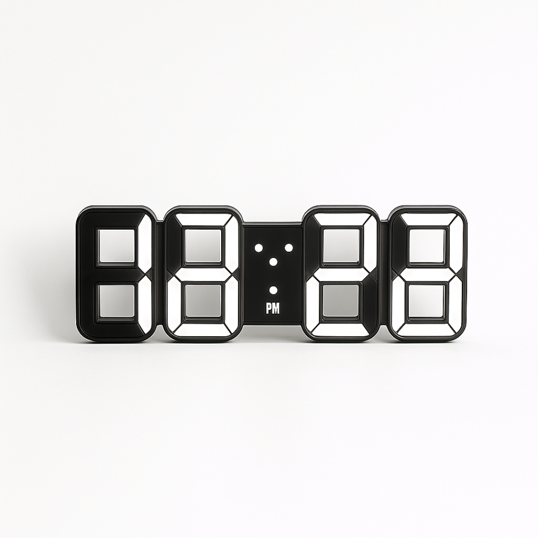 3D LED Digital Wall Clock Plastic | USB Powered 5V 1A | Wall Mounted Illuminated Display for Clear Visibility from Distance