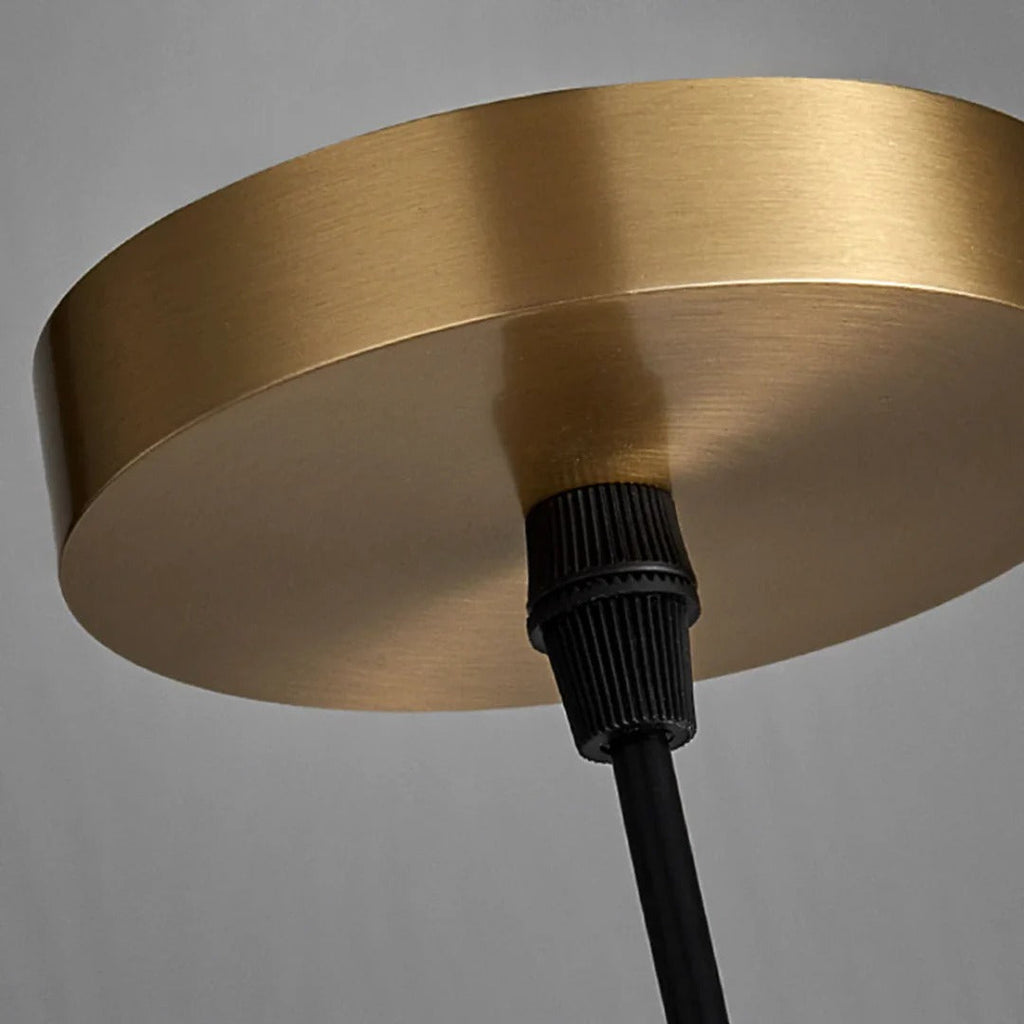 Art Deco Ribbed Glass Pendant Light