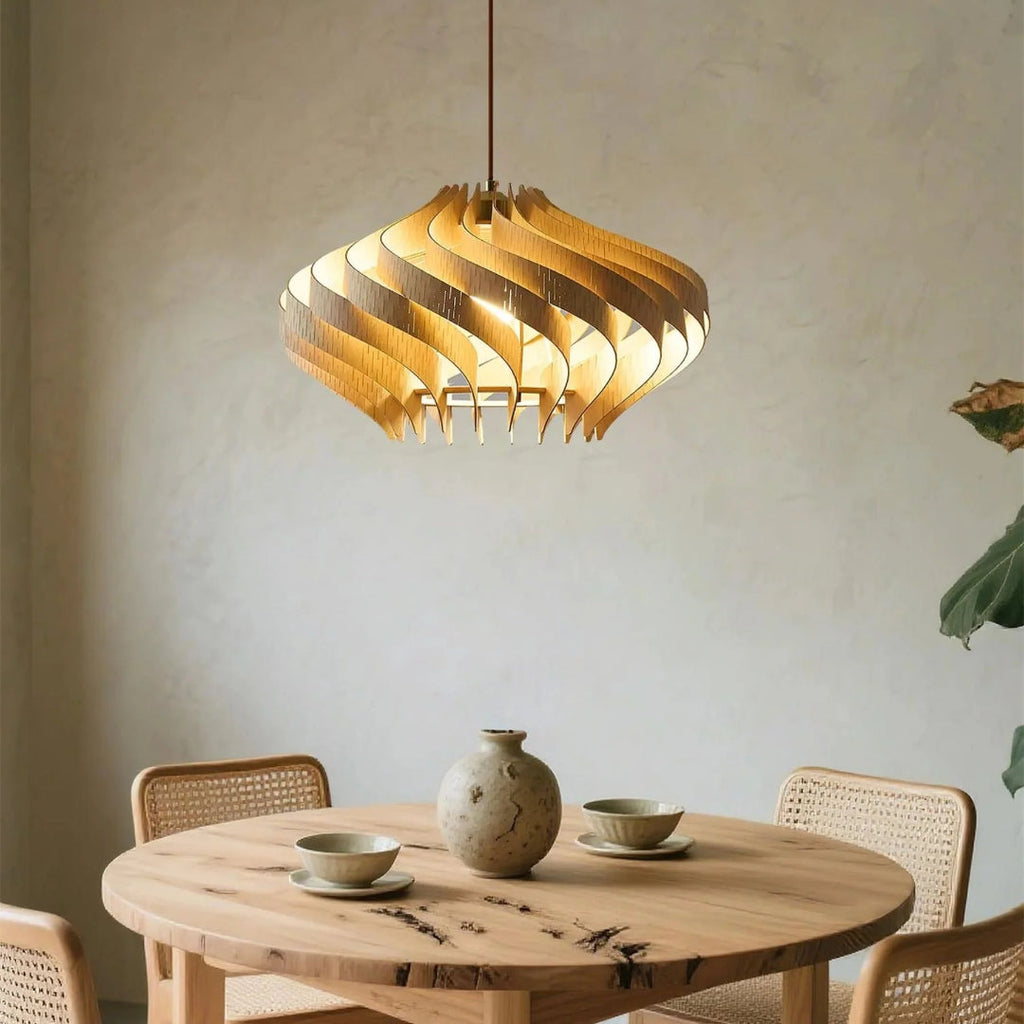 Japandi Wooden Pendant Light