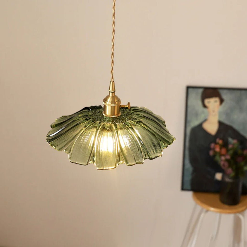 Flower Shaped Glass Pendant Lamp – Sculptural Romantic Warm Glow Design