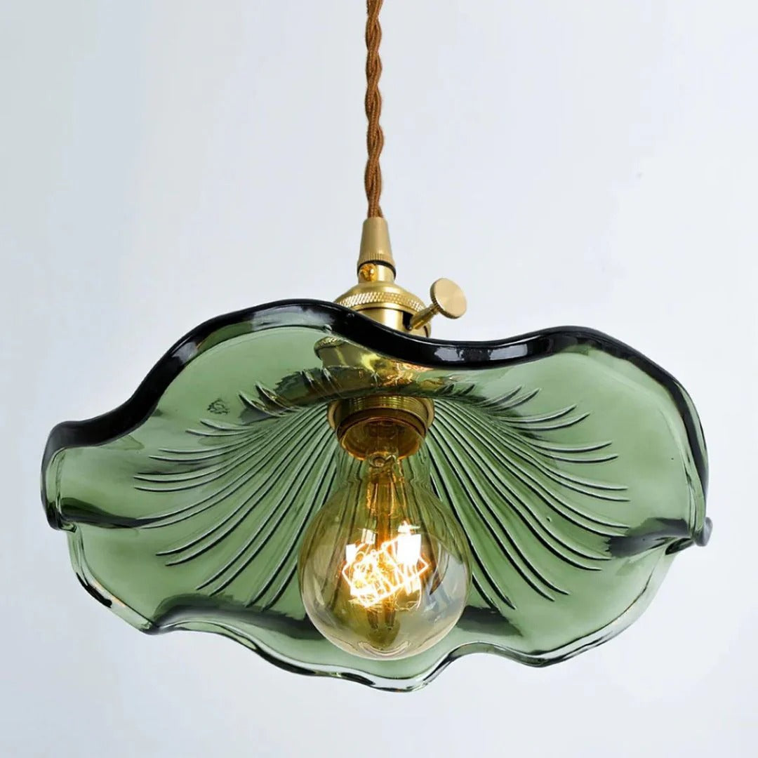 Vintage Floral Glass Pendant Light