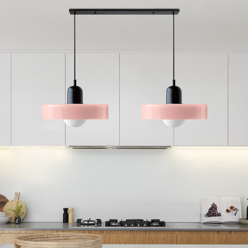 Double Glass Pendant Lamp – Retro Inspired Modern Dining Table Design