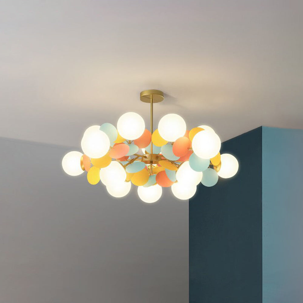 LED Ceiling Light Metal Glass and Acrylic Branch Design | Nature Inspired Style | Modern Botanical Interior Lighting