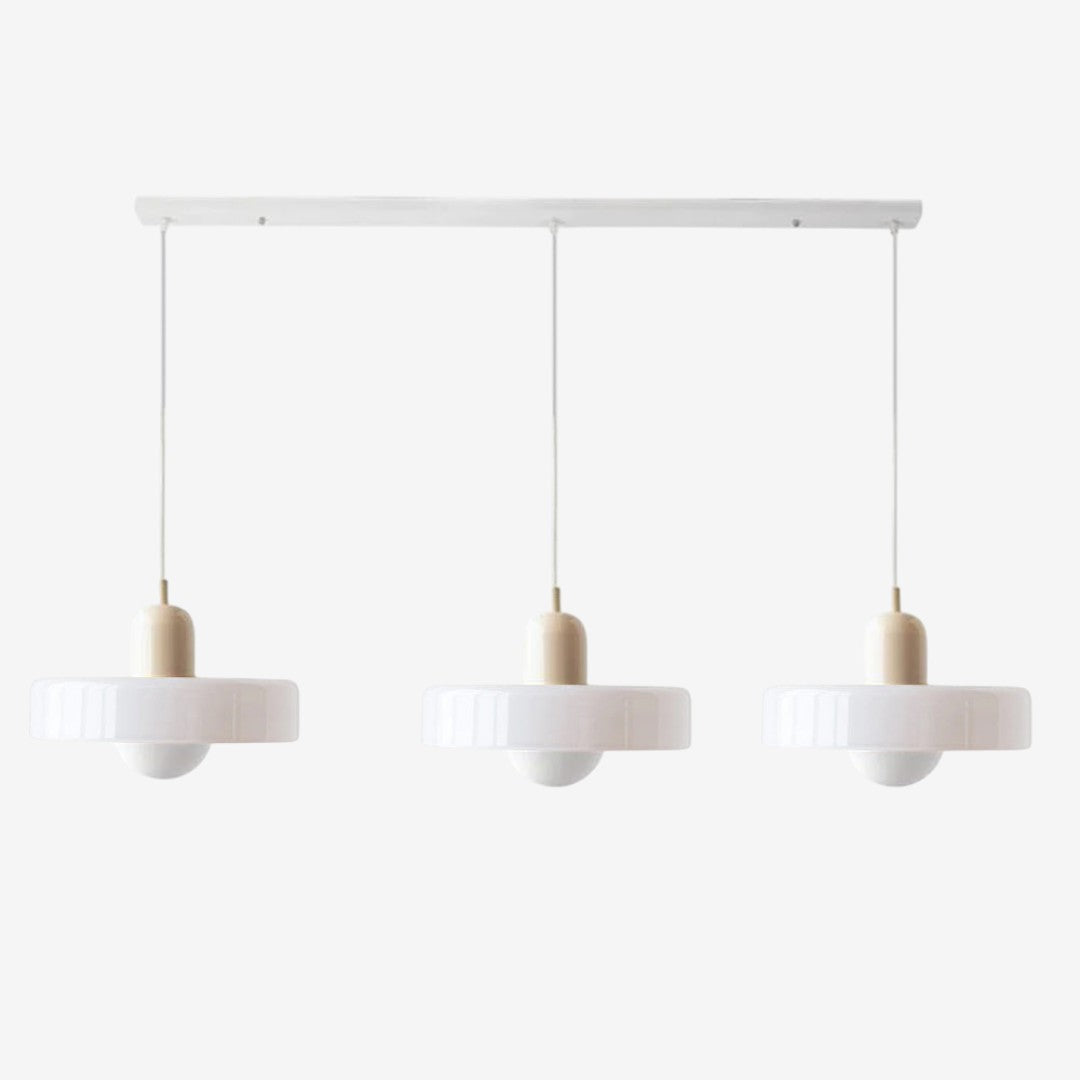 Triple Glass Pendant Lamp – Retro Inspired Colorful Dining Table Design