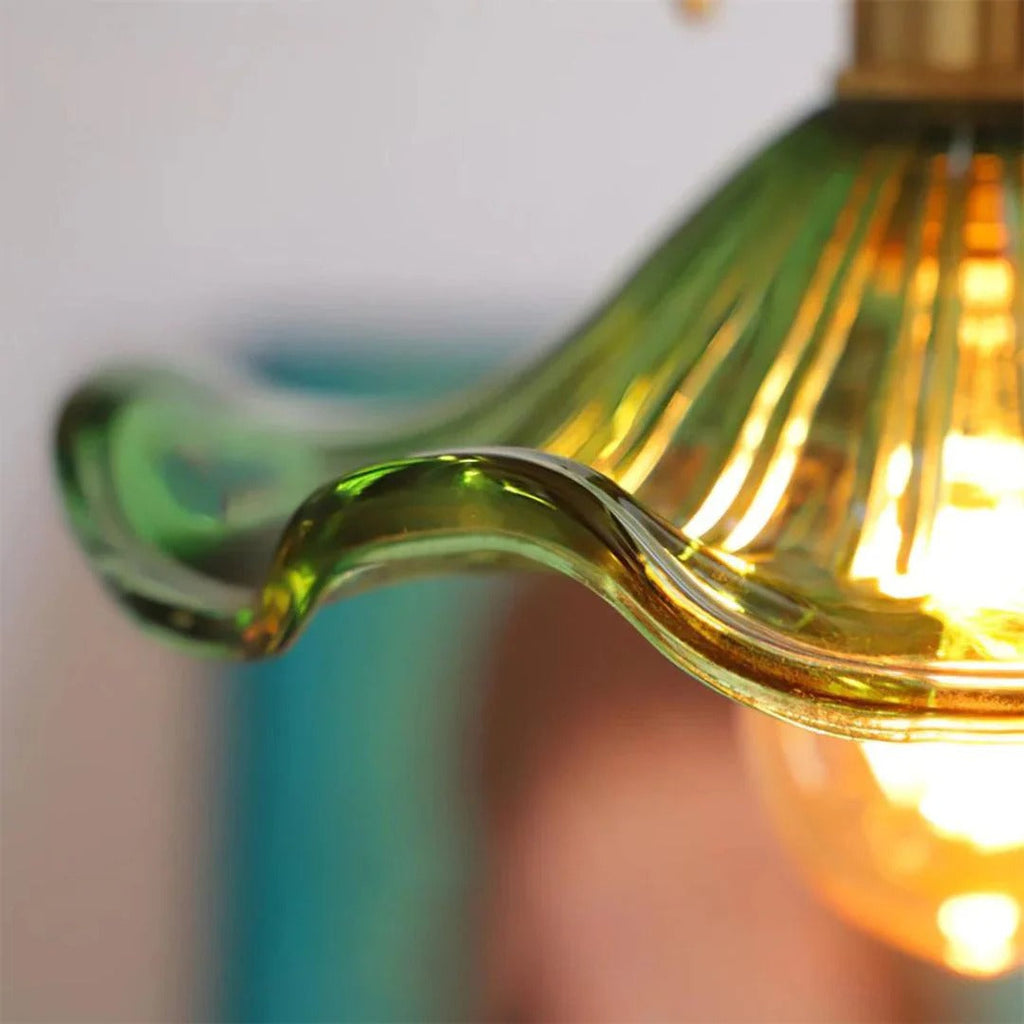 Vintage Floral Glass Pendant Light