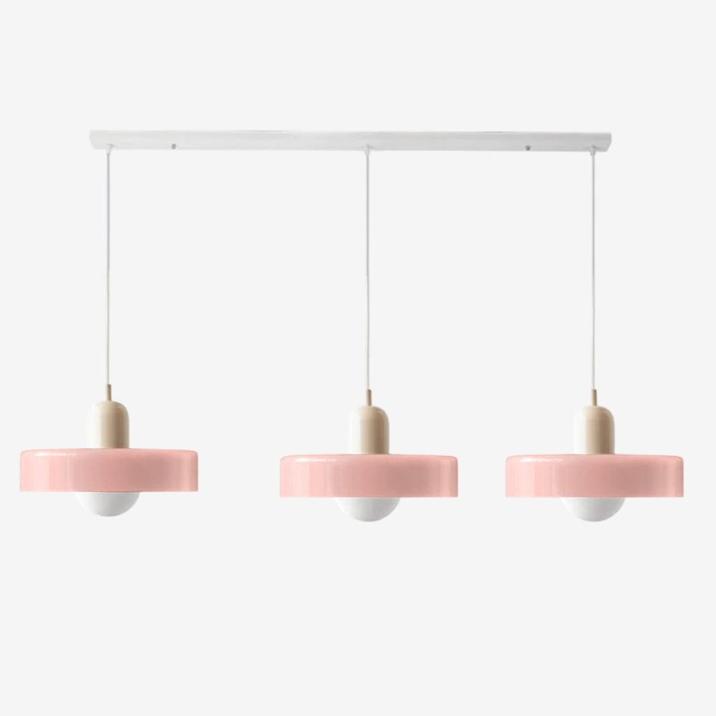 Triple Glass Pendant Lamp – Retro Inspired Colorful Dining Table Design