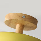 Green Ceiling Lamp – Modern Minimalist Design With Wood And Gold Accents