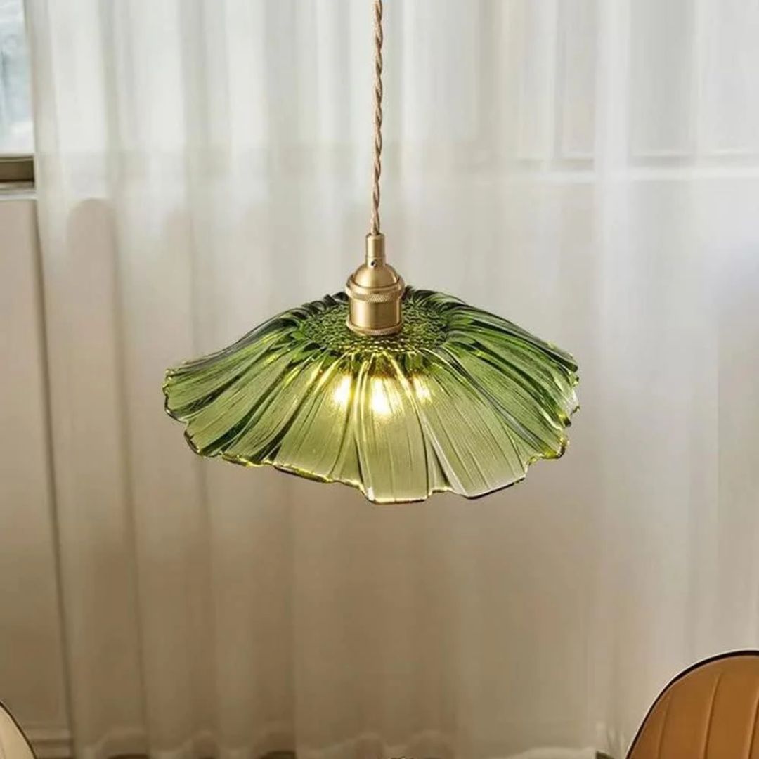 Flower Shaped Glass Pendant Lamp – Sculptural Romantic Warm Glow Design