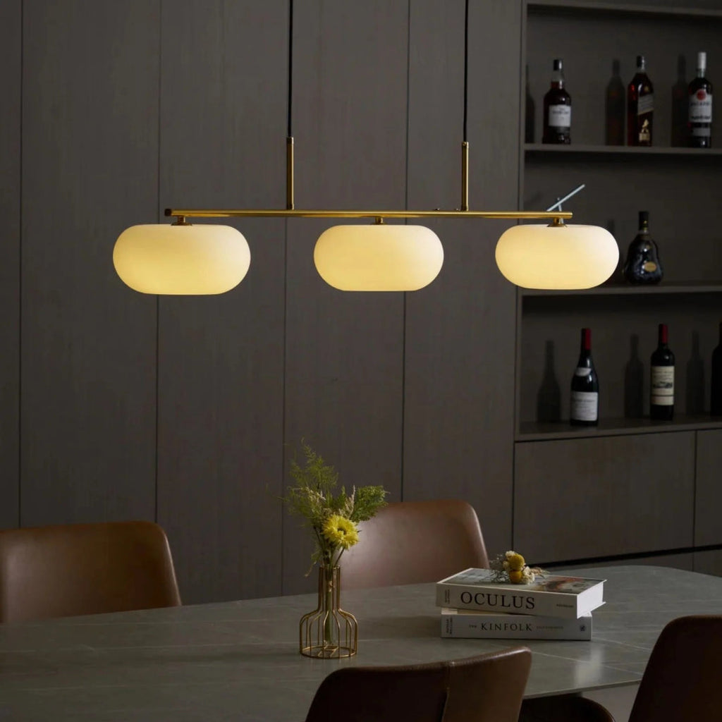 Linear Triple Glass Pendant Light