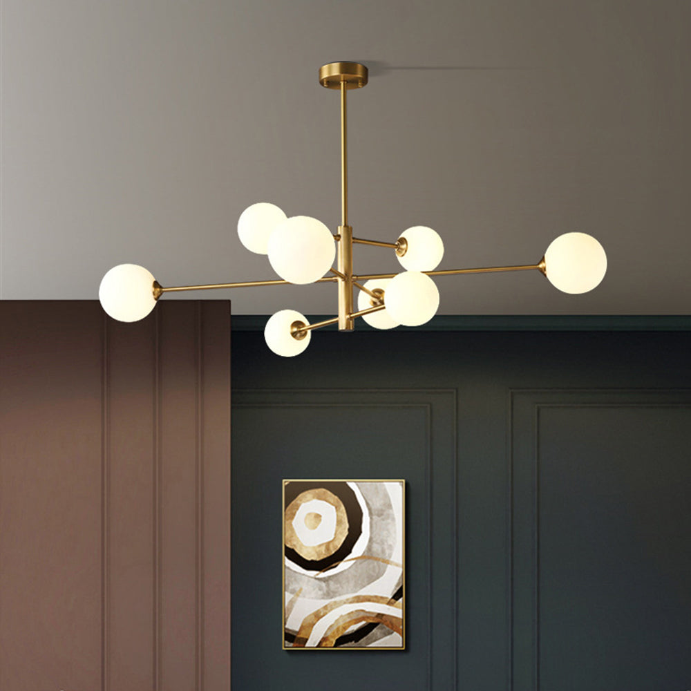 Truva Lustre Bulle Moderne. Cuivre/Verre. Noir/Cuivre. Salon - Neutralighting