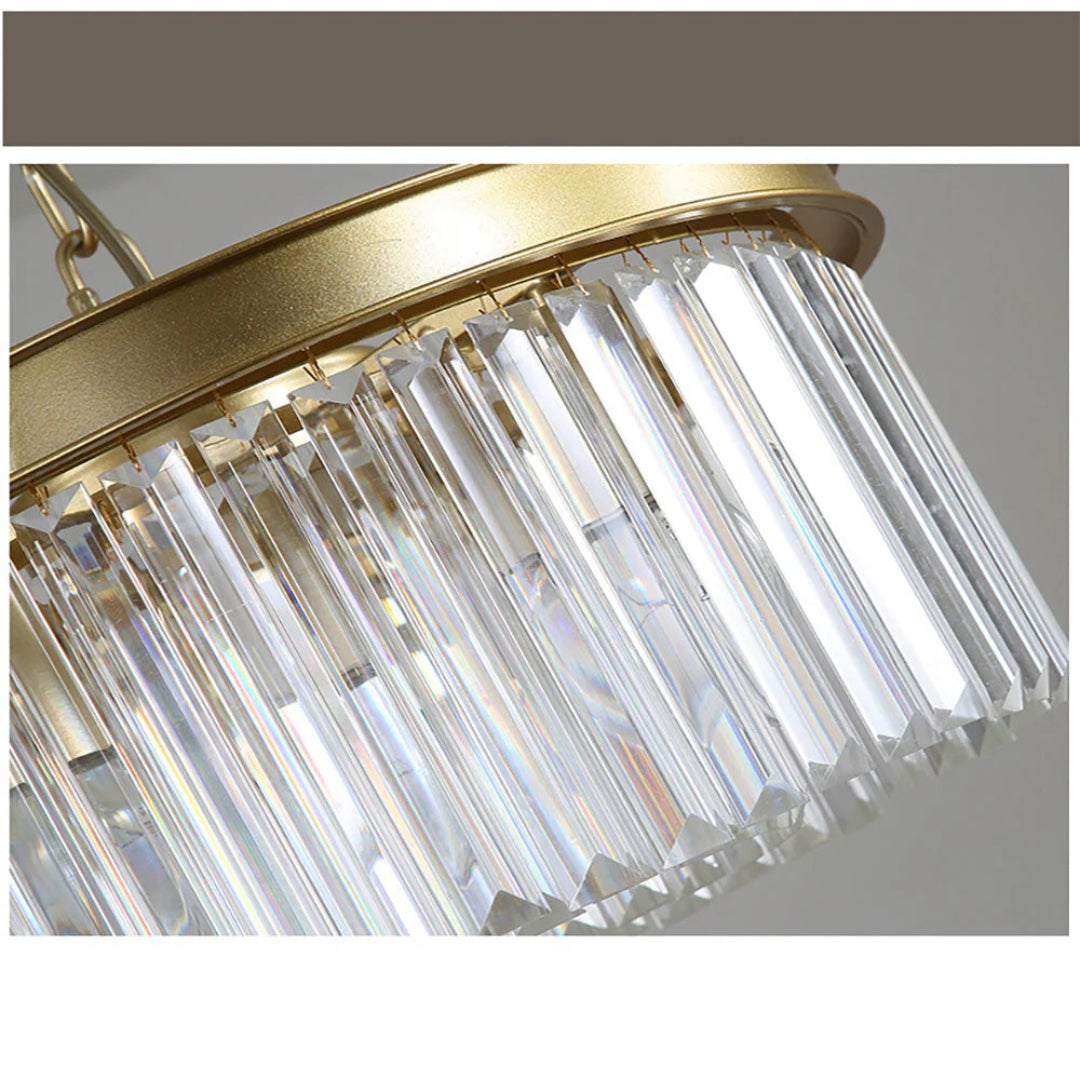 Crystal Iron Round Ceiling Light