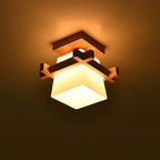 Japanese Wooden Square Ceiling Light