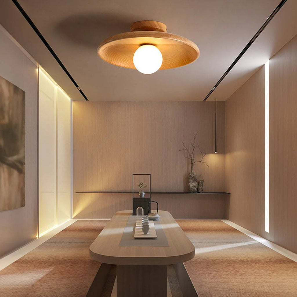 Wooden Globe Ceiling Light