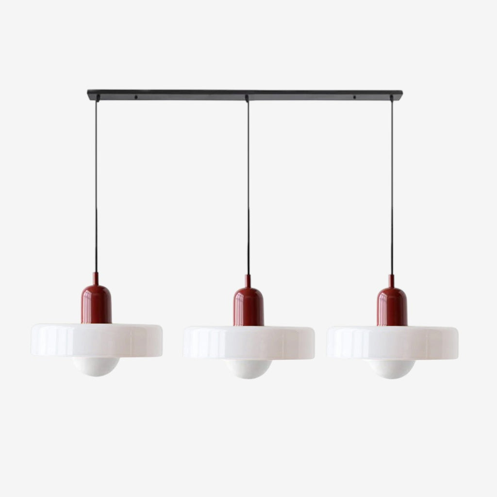 Triple Glass Pendant Lamp – Retro Inspired Colorful Dining Table Design