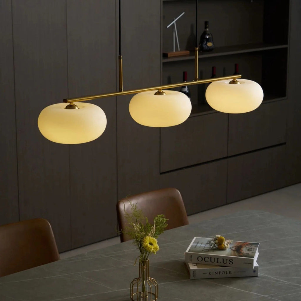 Linear Triple Glass Pendant Light