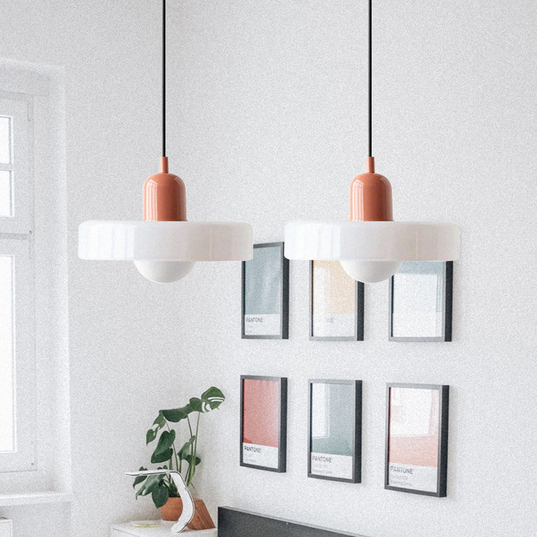 Double Glass Pendant Lamp – Retro Inspired Modern Dining Table Design