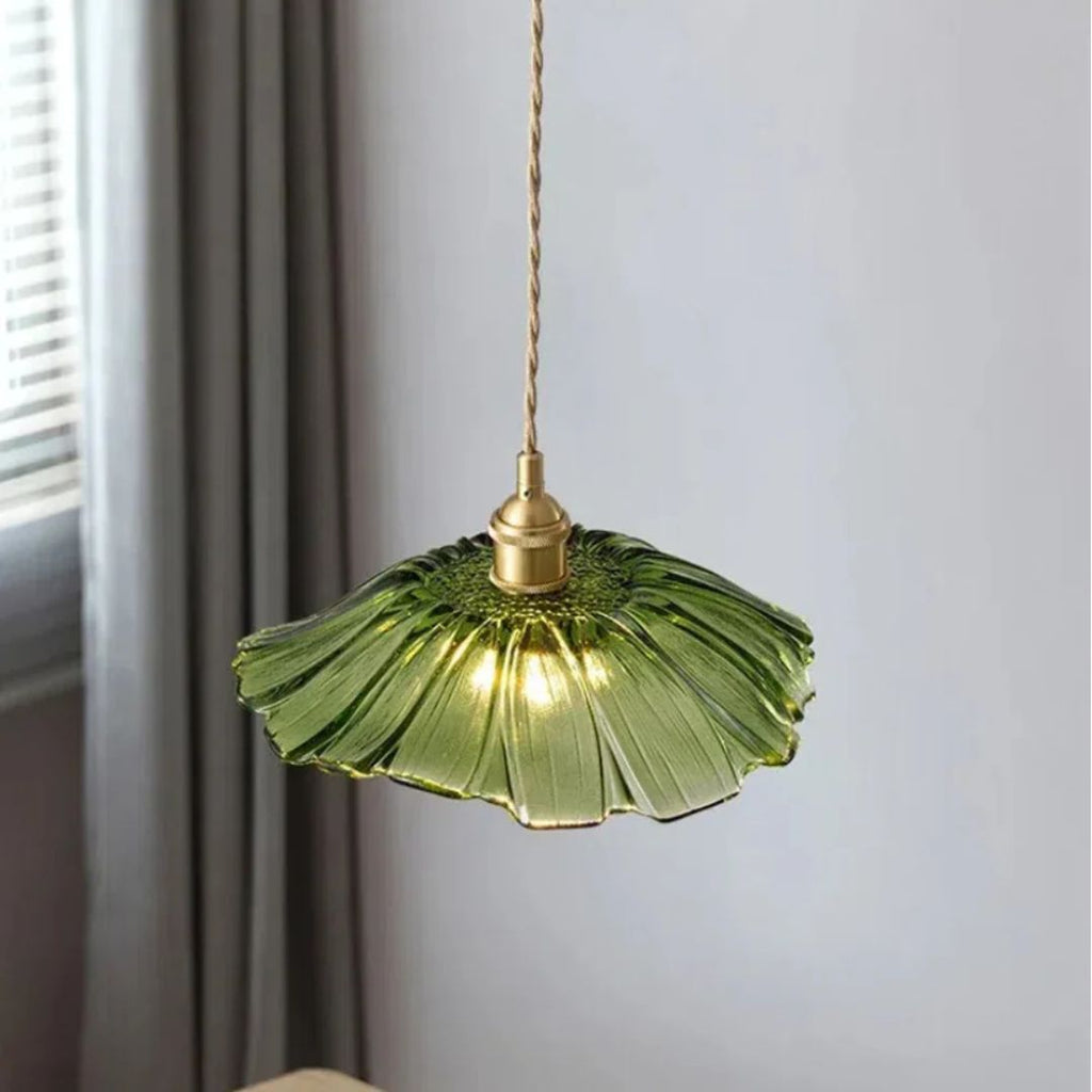 Flower Shaped Glass Pendant Lamp – Sculptural Romantic Warm Glow Design