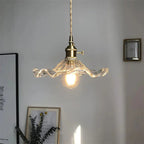 Vintage Floral Glass Pendant Light