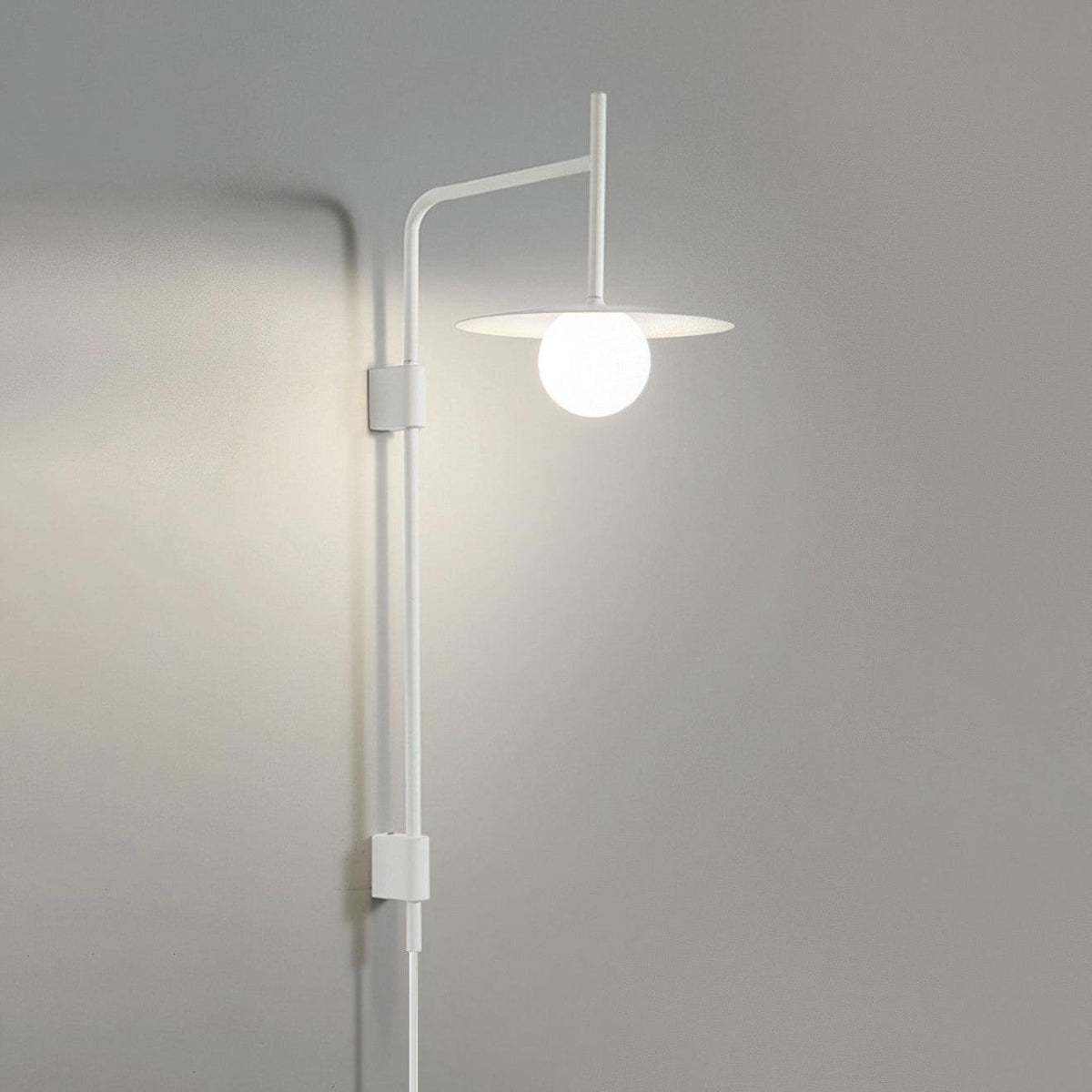 Swing Arm Wall Lamp Metal and Glass | Adjustable Articulated Design | Flexible Plug-In Lighting for Bedside and Living Room