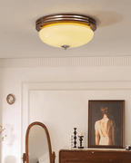 Flush Mount Ceiling Light Glass Metal Integrated LED | Three Color Temperatures | 36W Hardwired Indoor Lighting Fixture