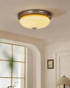 Flush Mount Ceiling Light Glass Metal Integrated LED | Three Color Temperatures | 36W Hardwired Indoor Lighting Fixture