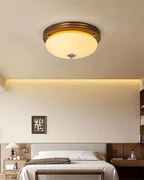 Flush Mount Ceiling Light Glass Metal Integrated LED | Three Color Temperatures | 36W Hardwired Indoor Lighting Fixture