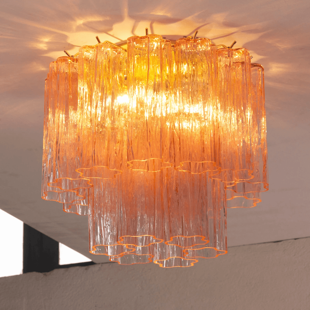 Flush Mount Ceiling Light Murano Glass Metal | Star Shape Cascade Style | Refined Soft Light Diffusion for Interior Spaces