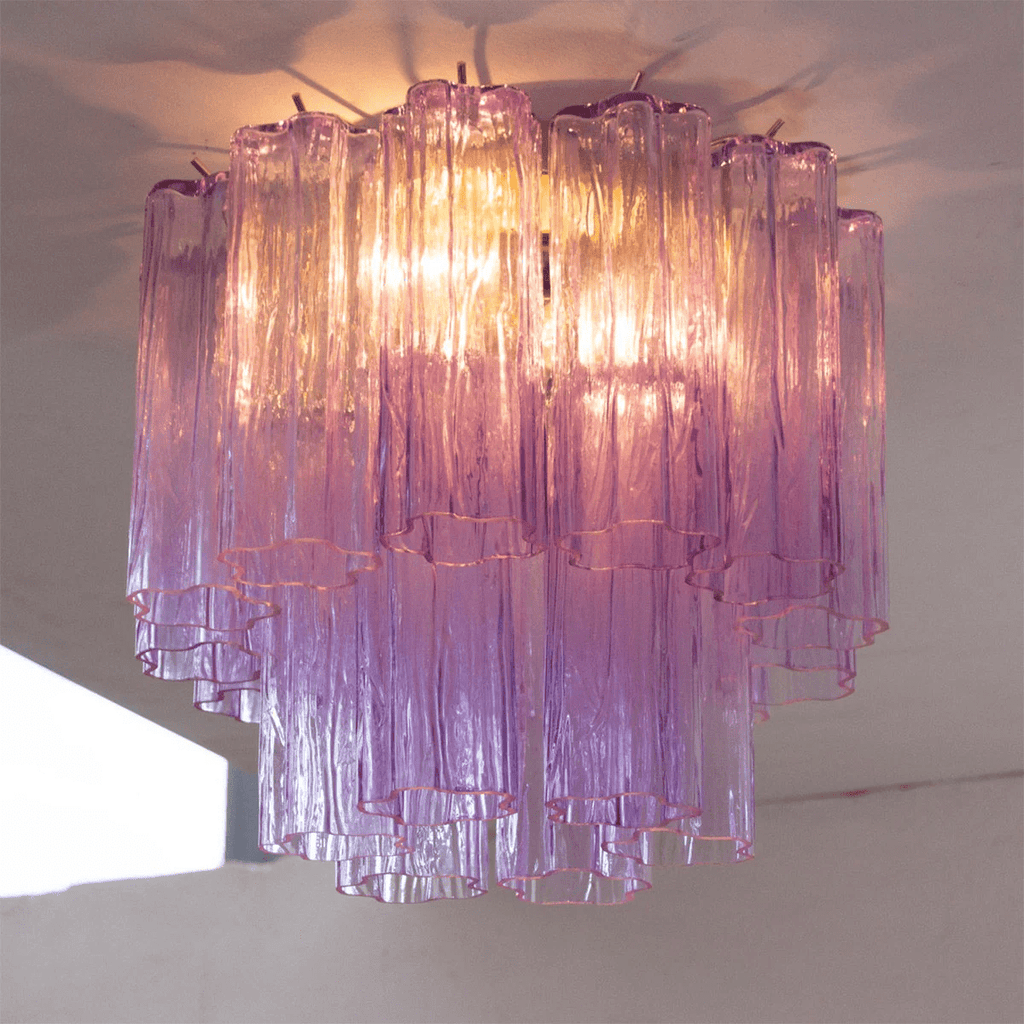 Flush Mount Ceiling Light Murano Glass Metal | Star Shape Cascade Style | Refined Soft Light Diffusion for Interior Spaces