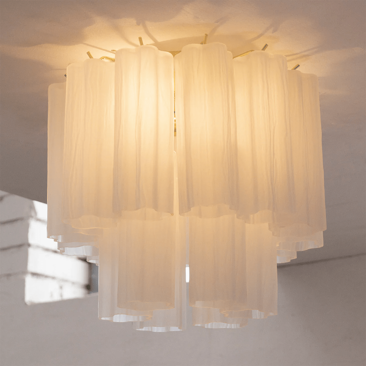 Flush Mount Ceiling Light Murano Glass Metal | Star Shape Cascade Style | Refined Soft Light Diffusion for Interior Spaces