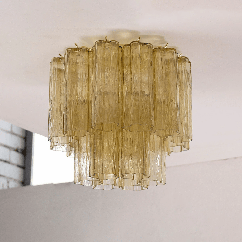 Flush Mount Ceiling Light Murano Glass Metal | Star Shape Cascade Style | Refined Soft Light Diffusion for Interior Spaces