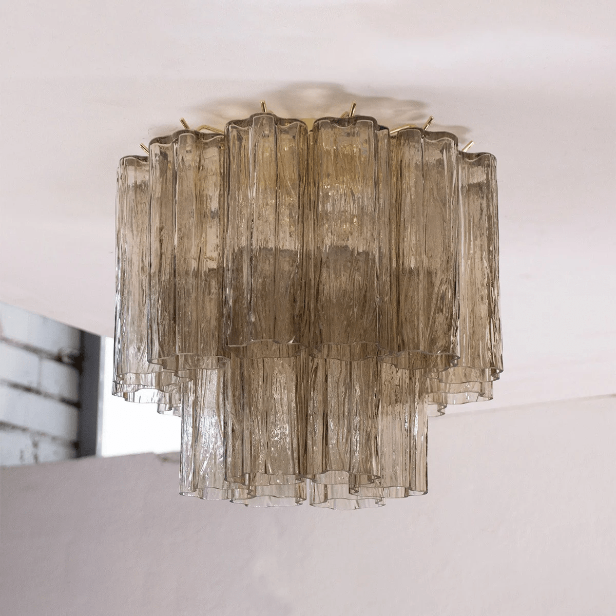 Flush Mount Ceiling Light Murano Glass Metal | Star Shape Cascade Style | Refined Soft Light Diffusion for Interior Spaces