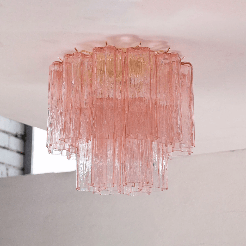 Flush Mount Ceiling Light Murano Glass Metal | Star Shape Cascade Style | Refined Soft Light Diffusion for Interior Spaces