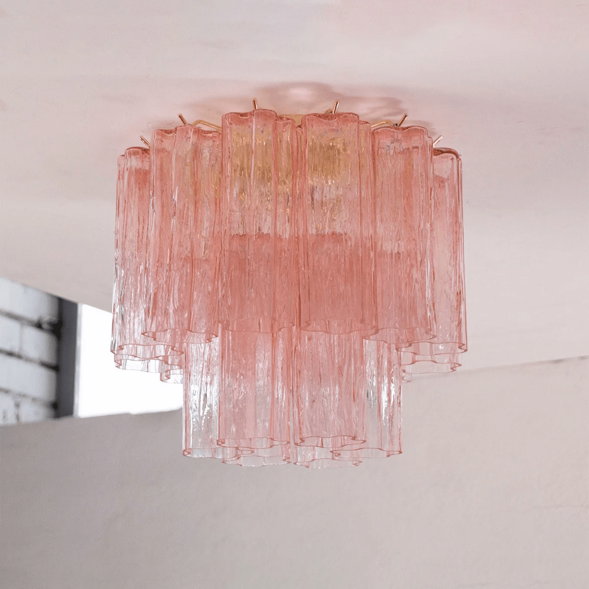 Flush Mount Ceiling Light Murano Glass Metal | Star Shape Cascade Style | Refined Soft Light Diffusion for Interior Spaces