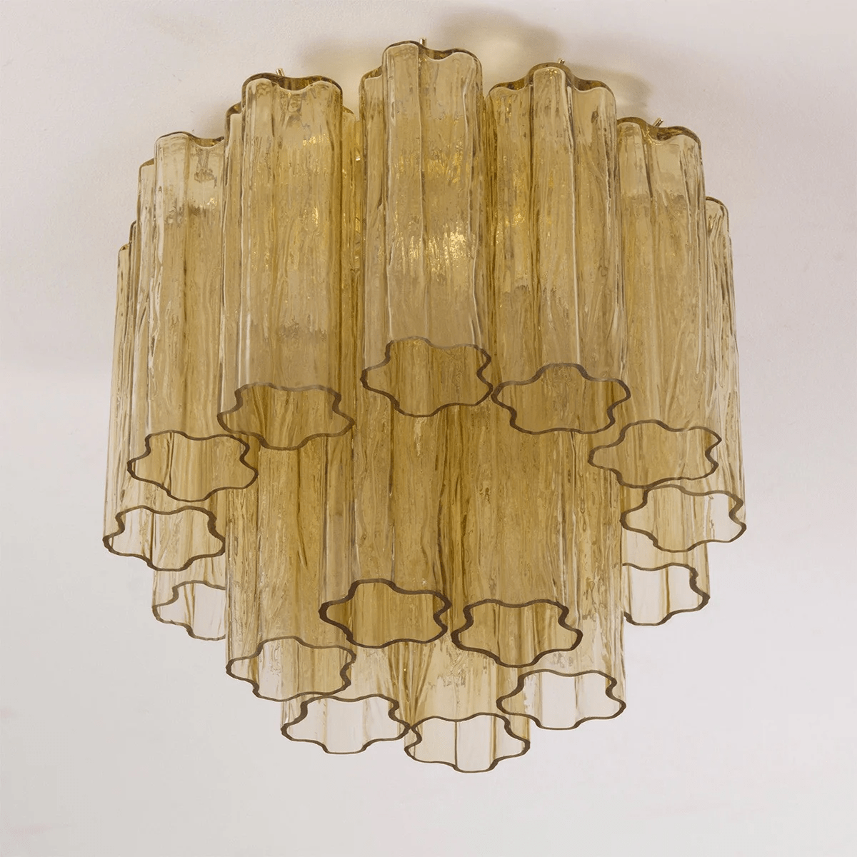 Flush Mount Ceiling Light Murano Glass Metal | Star Shape Cascade Style | Refined Soft Light Diffusion for Interior Spaces