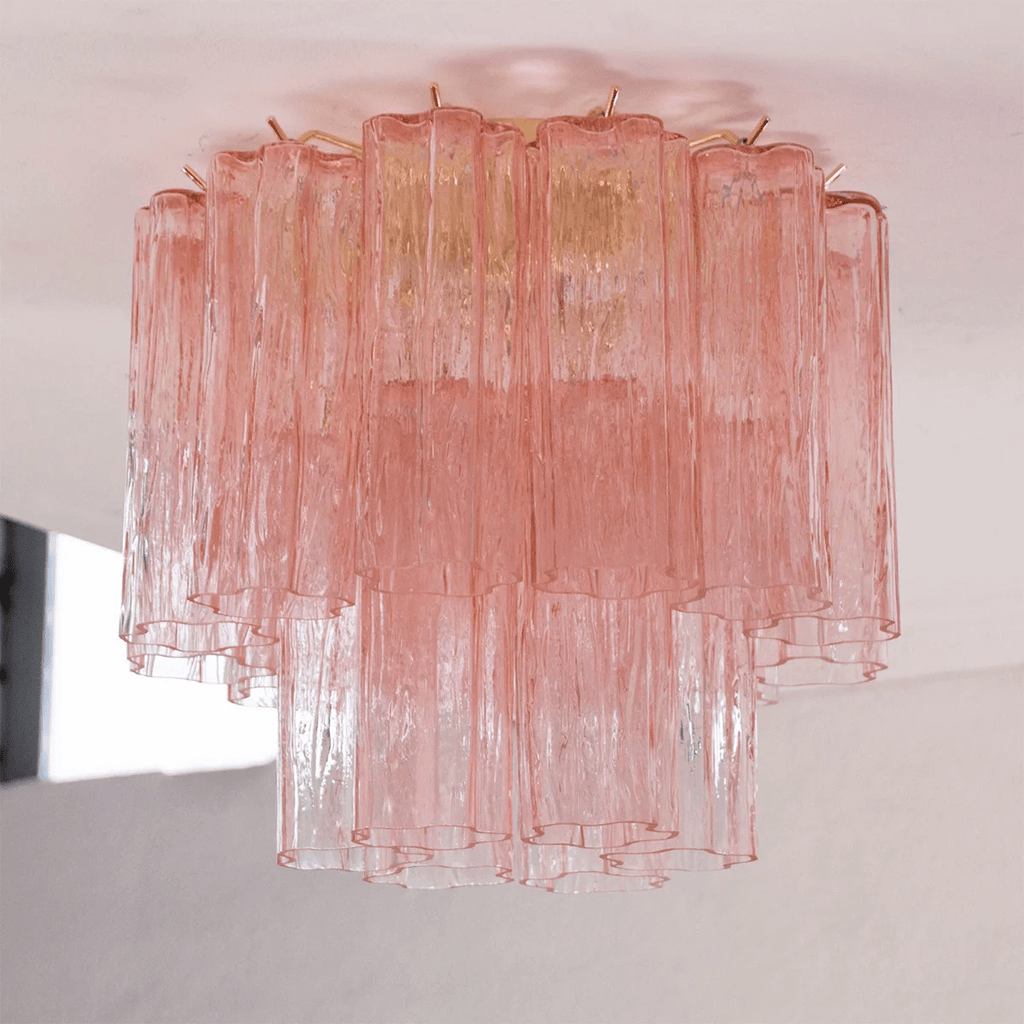 Flush Mount Ceiling Light Murano Glass Metal | Star Shape Cascade Style | Refined Soft Light Diffusion for Interior Spaces