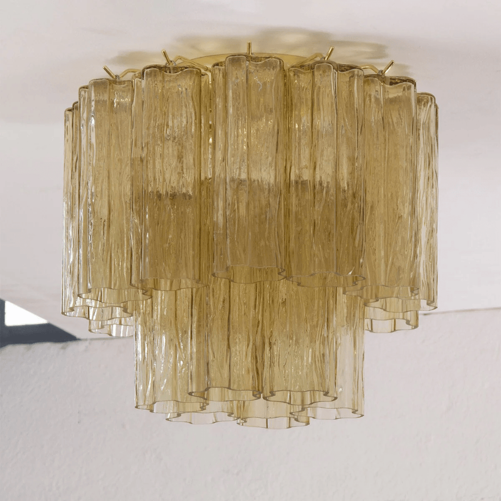 Flush Mount Ceiling Light Murano Glass Metal | Star Shape Cascade Style | Refined Soft Light Diffusion for Interior Spaces