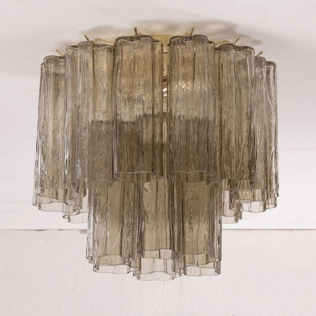 Flush Mount Ceiling Light Murano Glass Metal | Star Shape Cascade Style | Refined Soft Light Diffusion for Interior Spaces