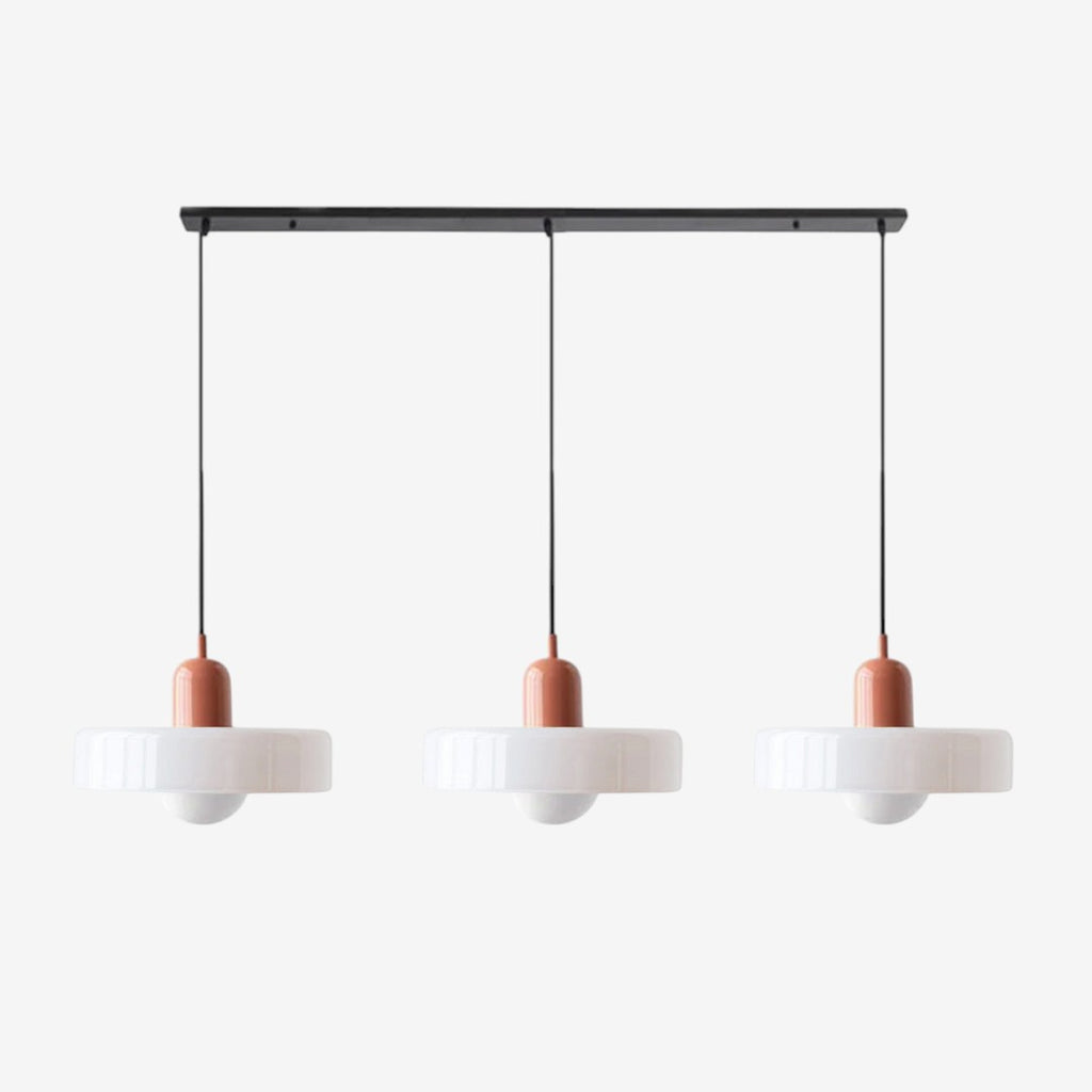 Triple Glass Pendant Lamp – Retro Inspired Colorful Dining Table Design