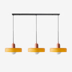 Triple Glass Pendant Lamp – Retro Inspired Colorful Dining Table Design