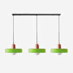 Triple Glass Pendant Lamp – Retro Inspired Colorful Dining Table Design