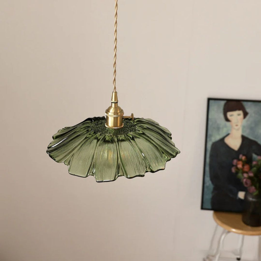 Flower Shaped Glass Pendant Lamp – Sculptural Romantic Warm Glow Design
