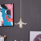 Vintage Floral Glass Pendant Light